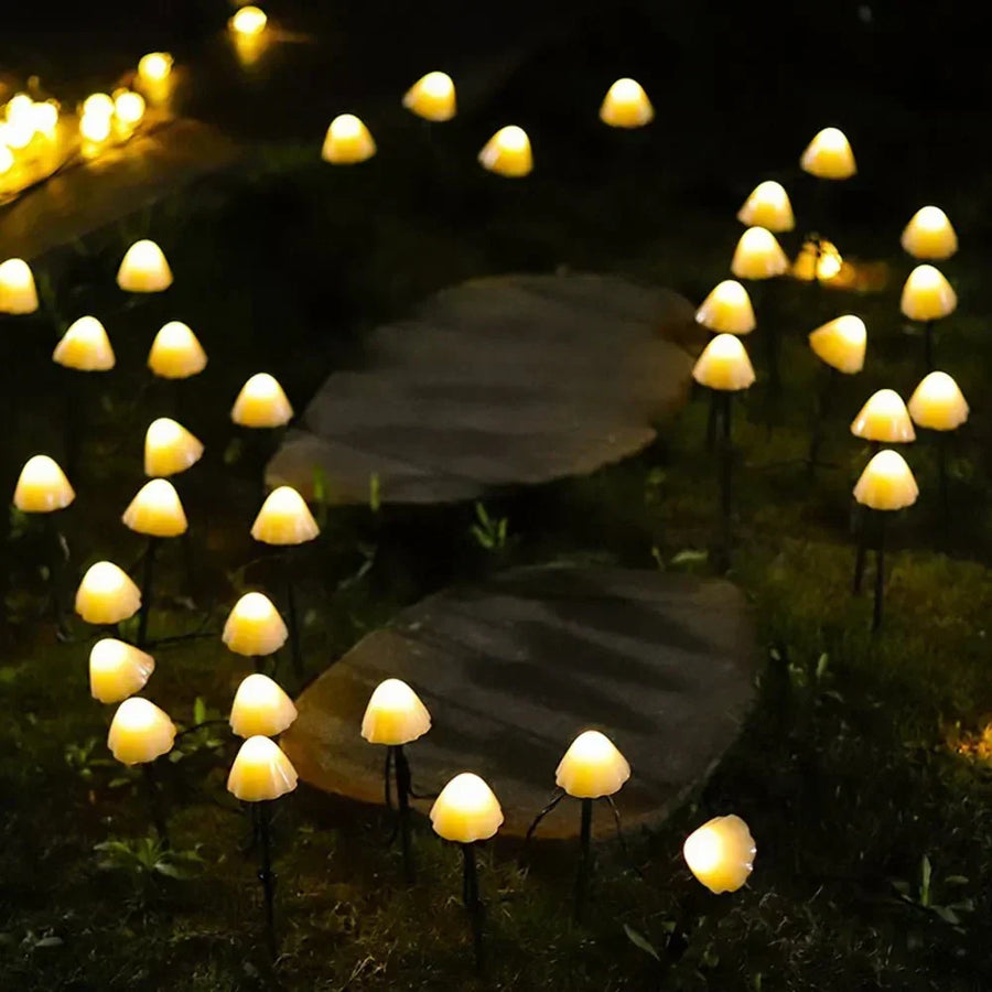 Mushroom Shaped Solar LED Path Lights for Outdoor Use