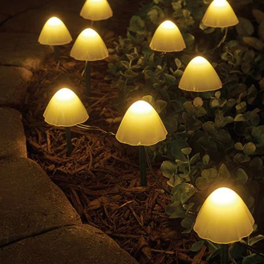 Mushroom Shaped Solar LED Path Lights for Outdoor Use