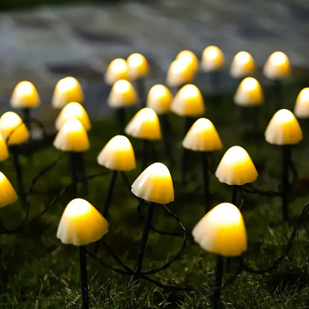 Mushroom Shaped Solar LED Path Lights for Outdoor Use