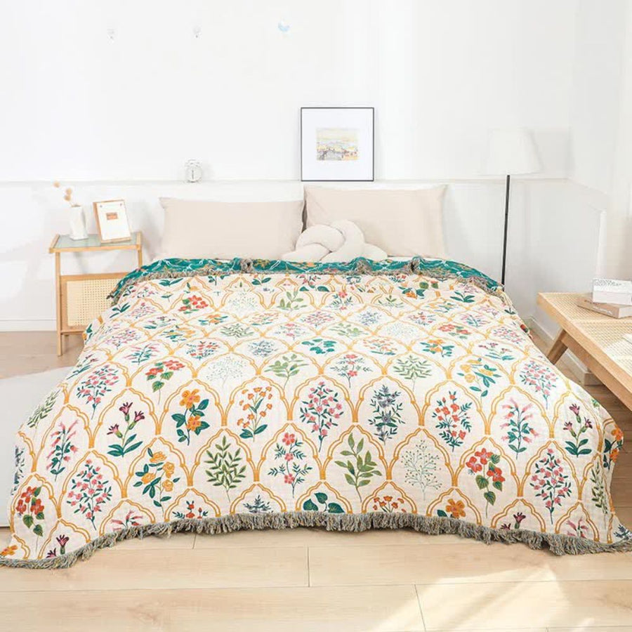 Garden Reverie Cotton Blanket