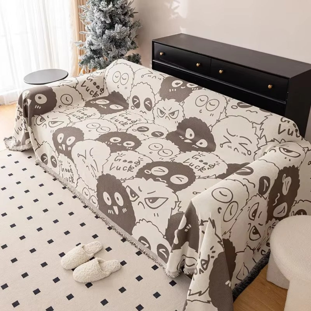 Gremlin Cartoon Chenille Couch Cover