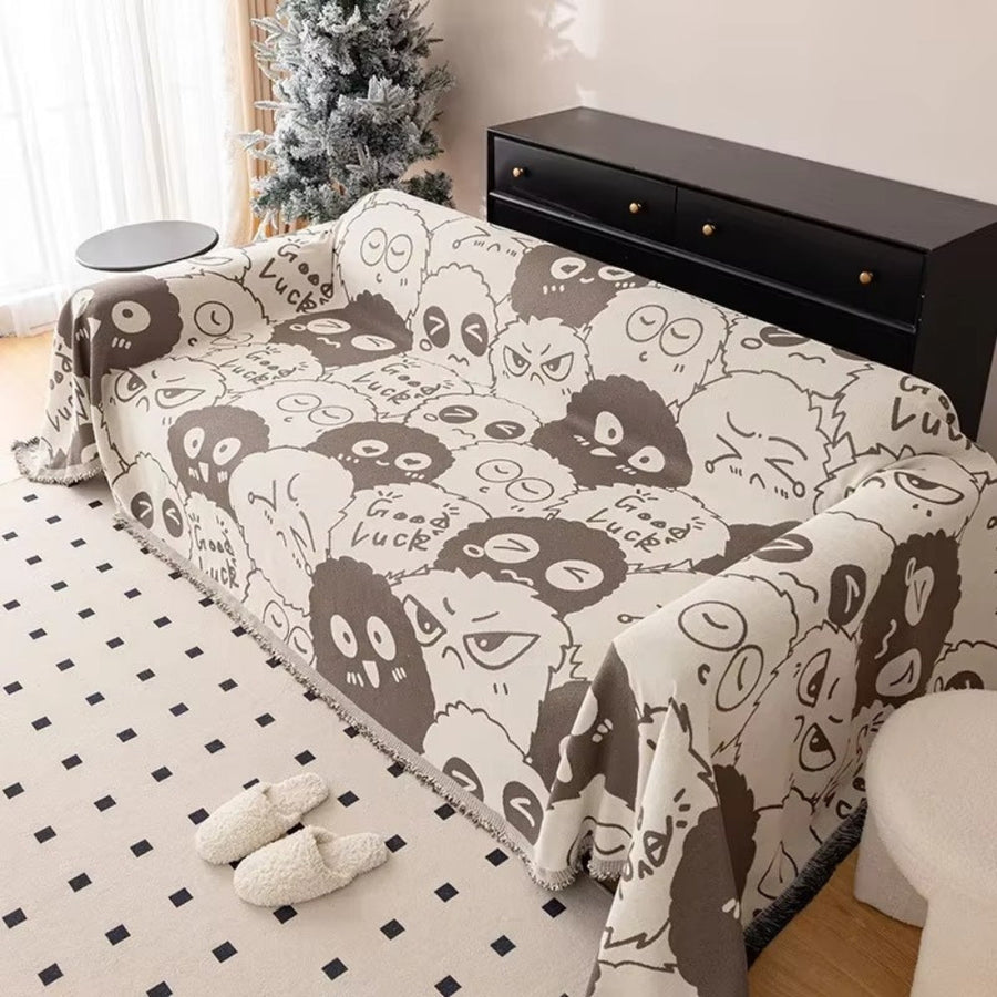 Gremlin Cartoon Chenille Couch Cover