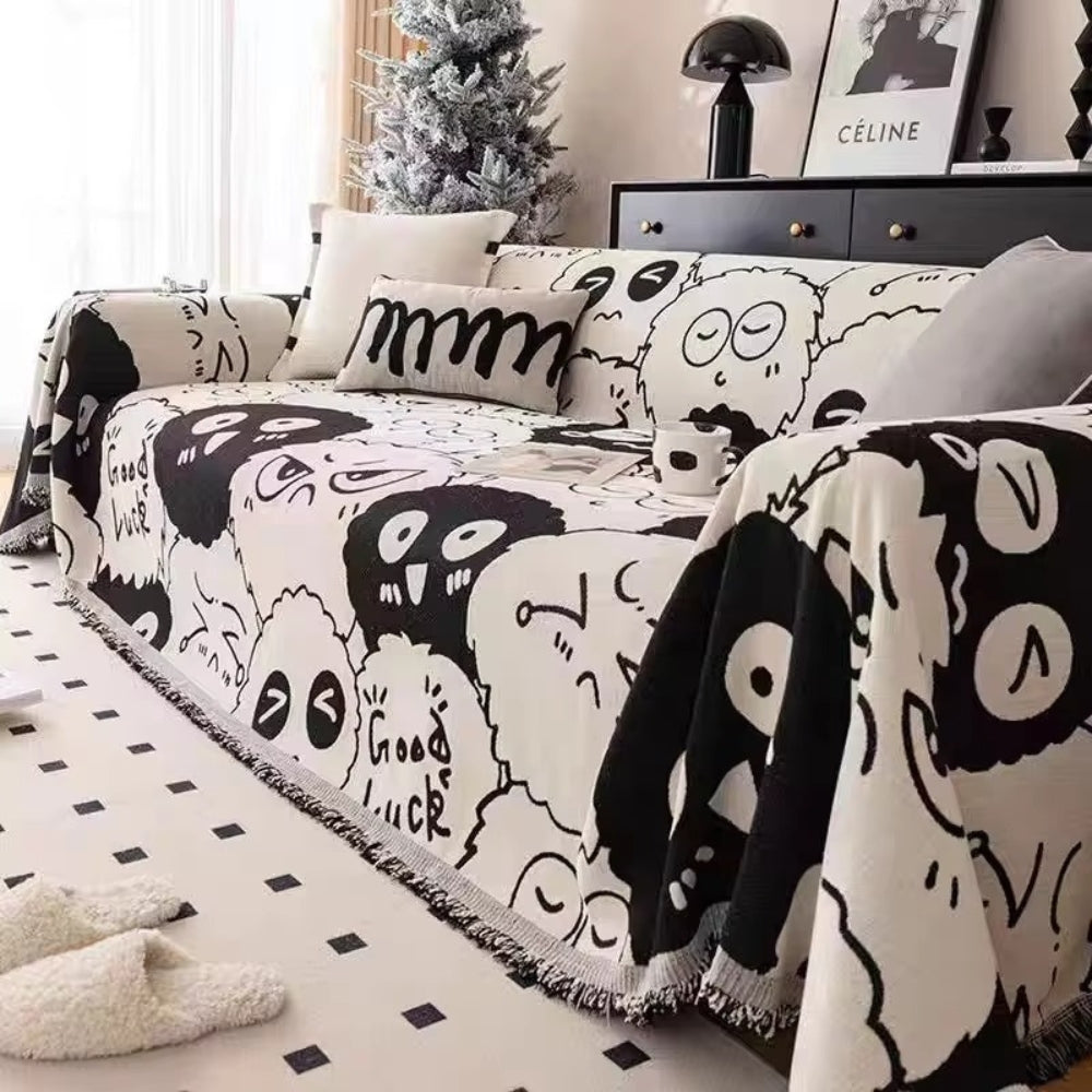 Gremlin Cartoon Chenille Couch Cover