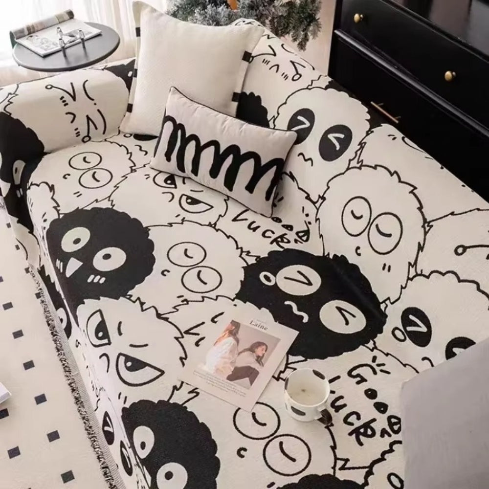 Gremlin Cartoon Chenille Couch Cover