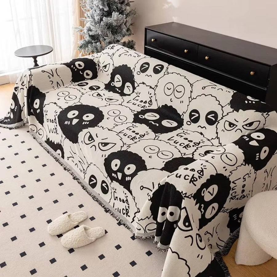 Gremlin Cartoon Chenille Couch Cover