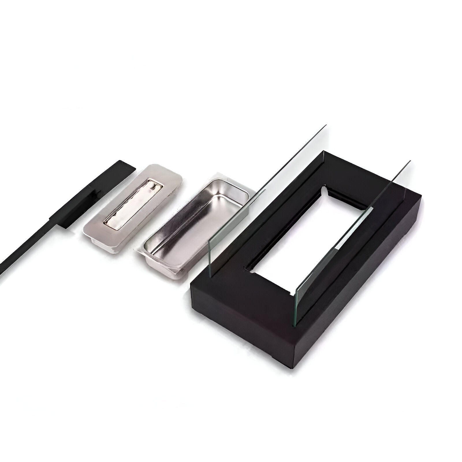 Rectangular Tabletop Bioethanol Fireplace with Glass Panels