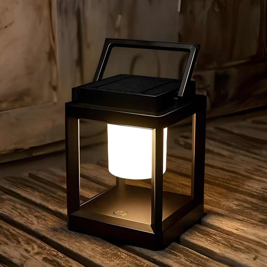 Black Outdoor Lantern Light with Square Frame and Handle