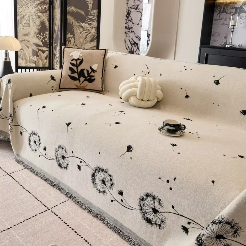 Japandi Dandelion Puff Couch Cover