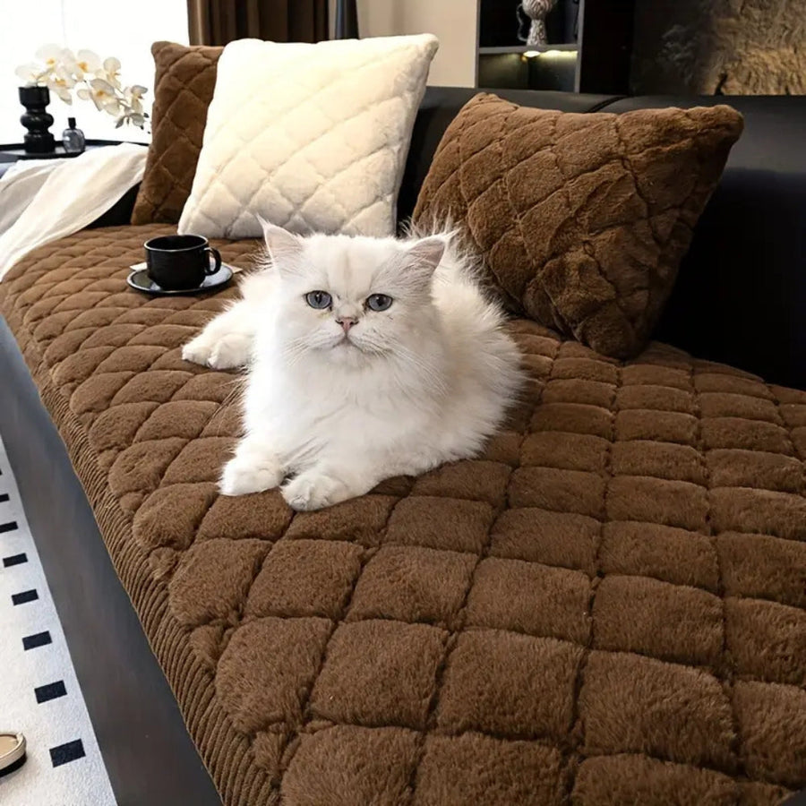 Luxury Plush Diamond Stitched Couch Cover