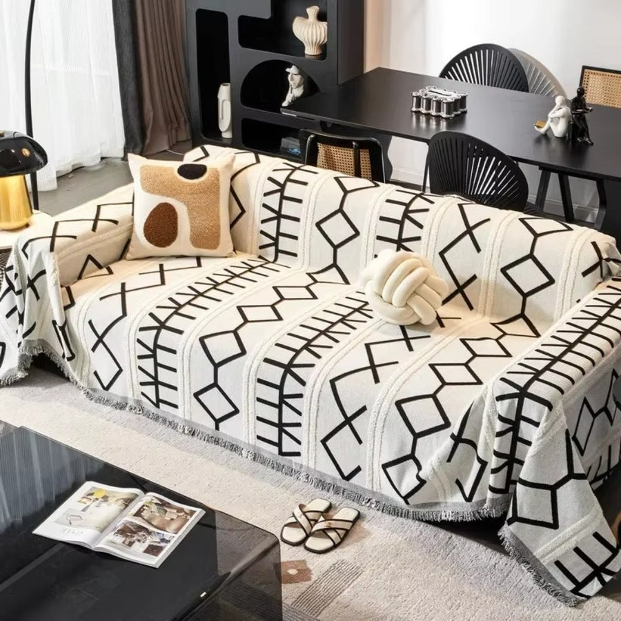 Maze Four-Season Chenille Couch Cover