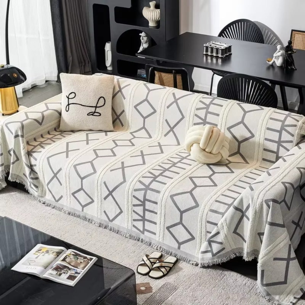 Maze Four-Season Chenille Couch Cover