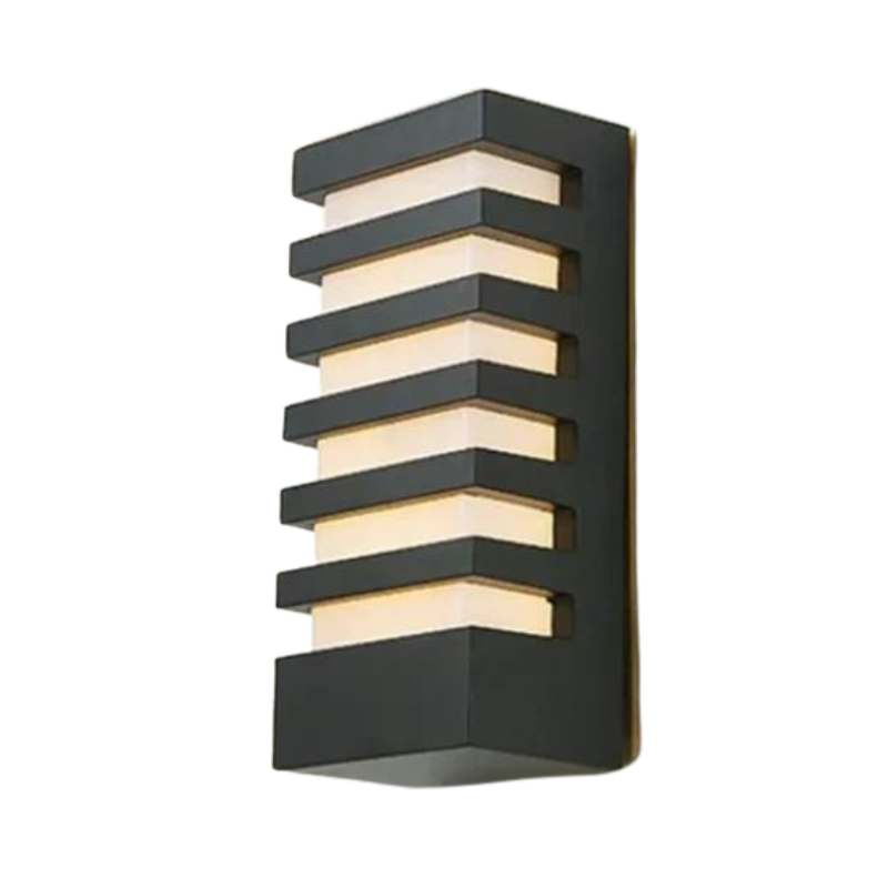 Outdoor Wall Light With Rectangular Black Aluminium Housing