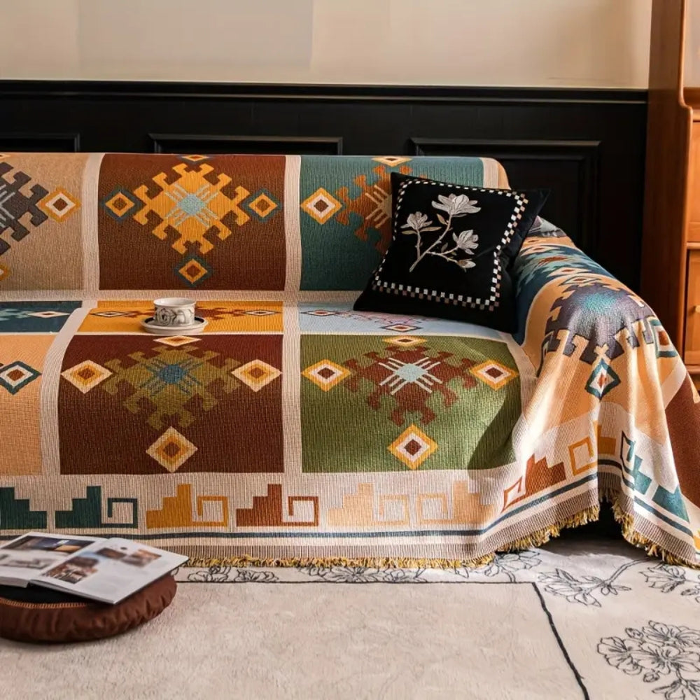 Modern Geometric Tribal Couch Cover