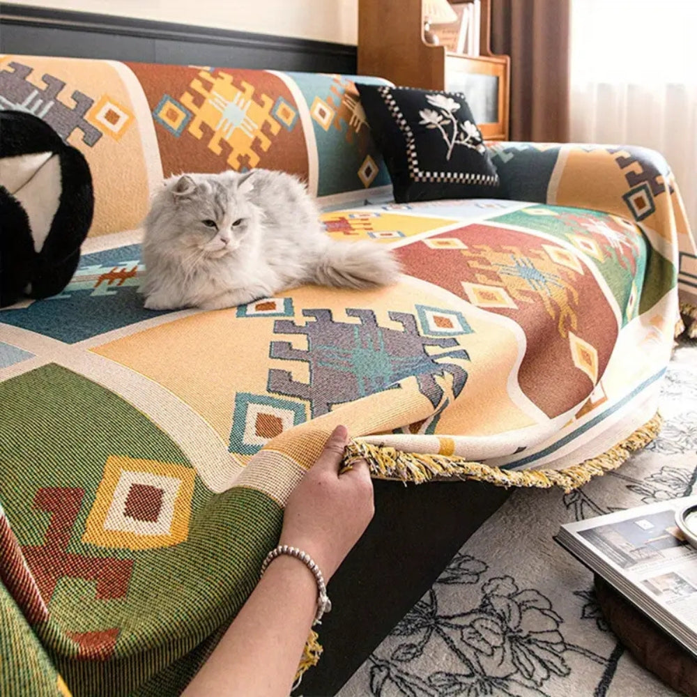 Modern Geometric Tribal Couch Cover