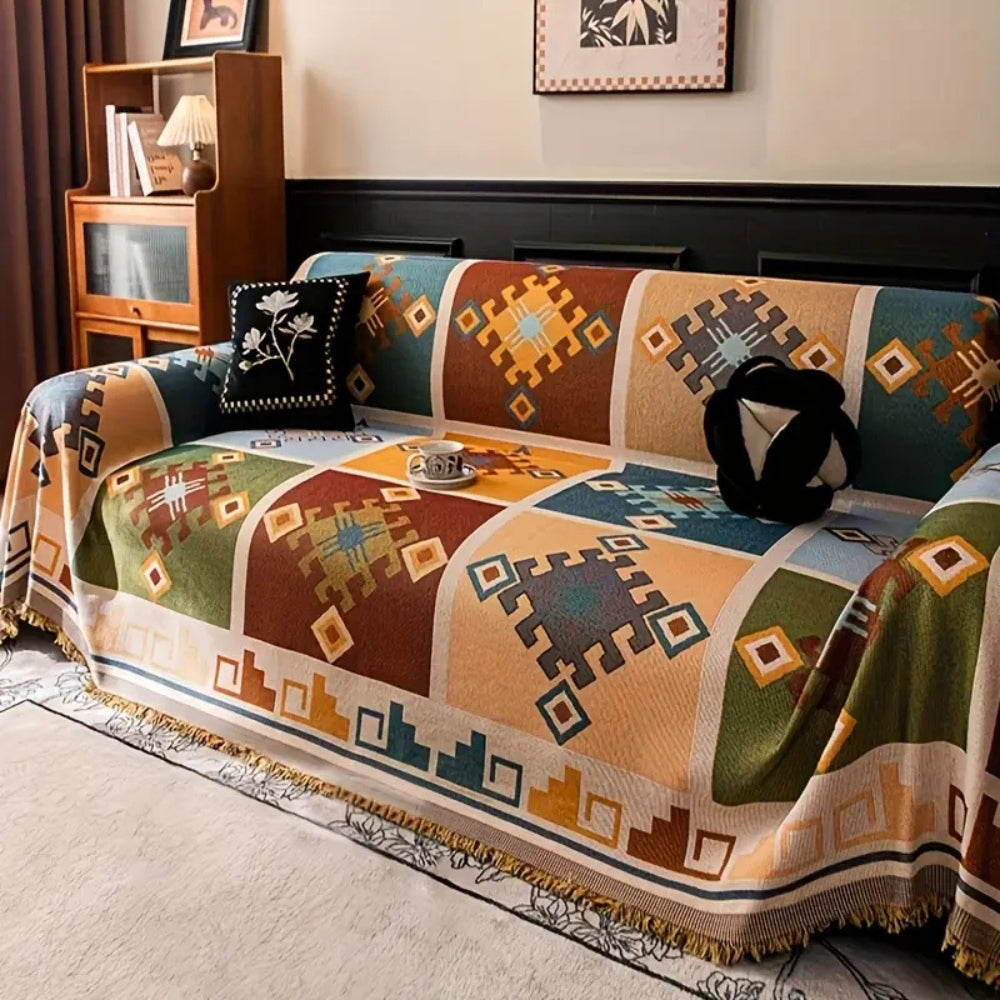 Modern Geometric Tribal Couch Cover