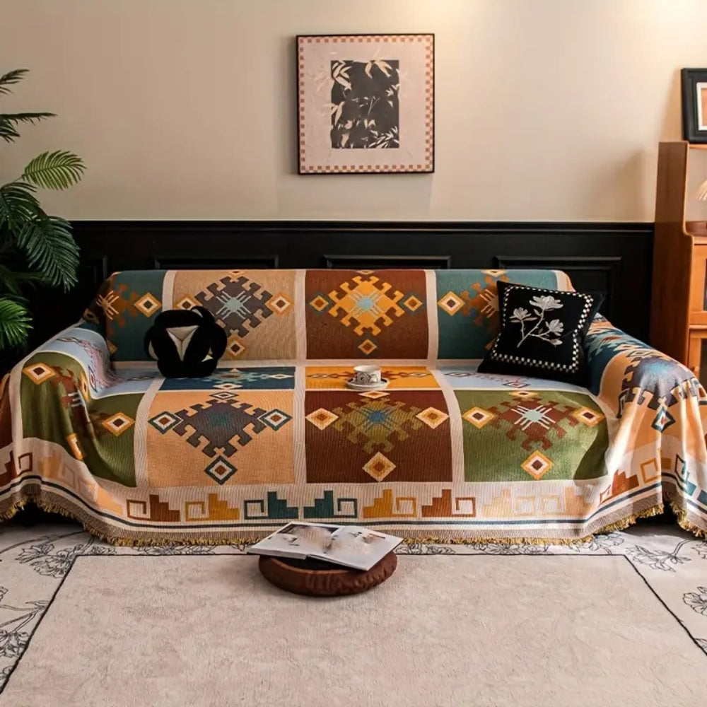 Modern Geometric Tribal Couch Cover