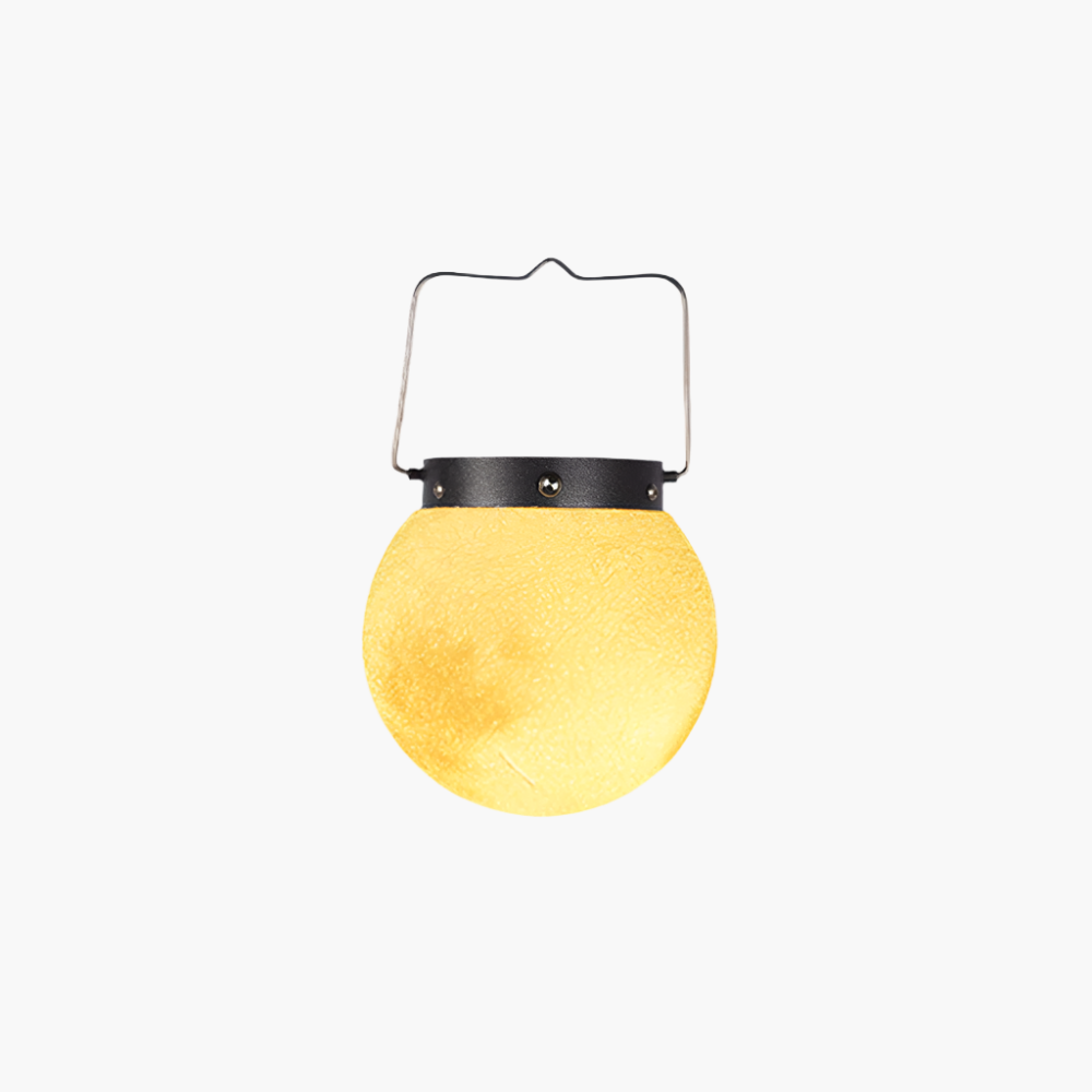 Solar Hanging Garden Light With Round Moon Shape In Gold