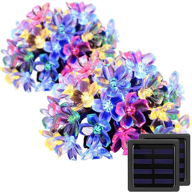 Solar Flower String Lights with Multicolour LED