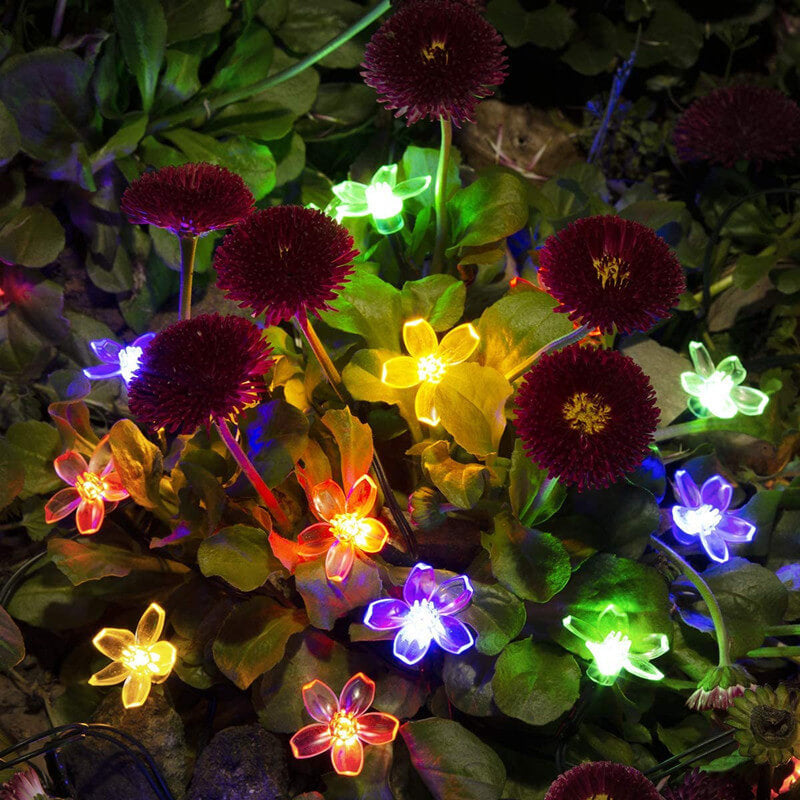 Solar Flower String Lights with Multicolour LED