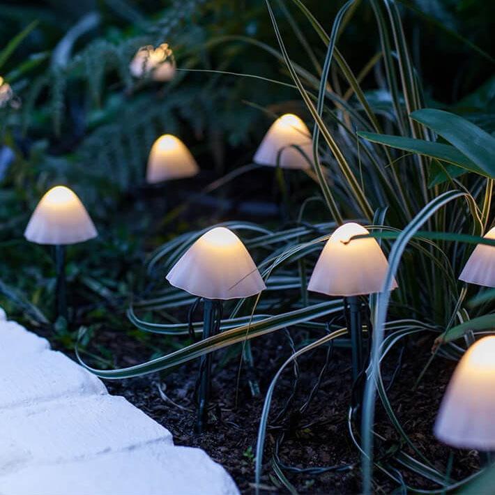 Solar Mushroom Garden Lights with Multicolour LED Caps