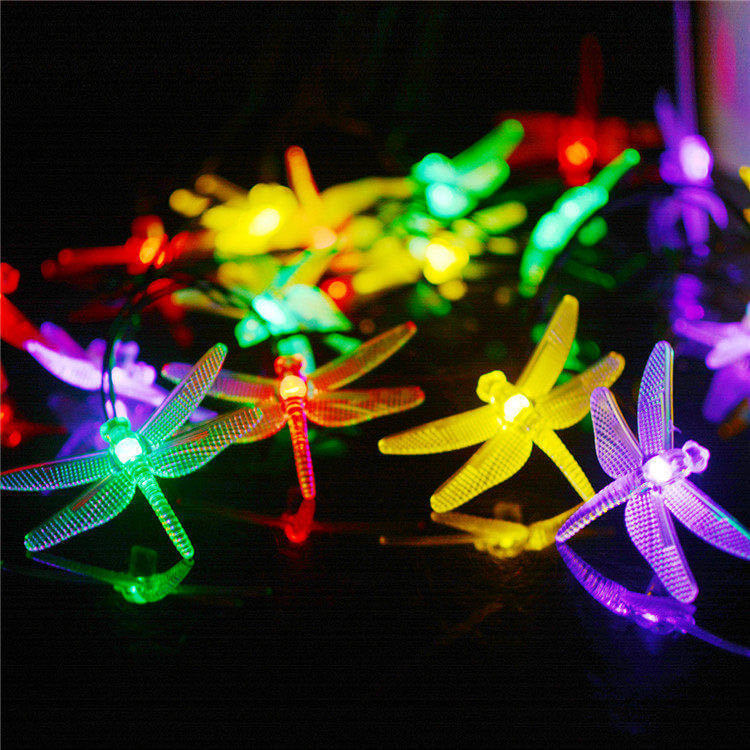 Dragonfly Solar String Lights with Multicolour LED