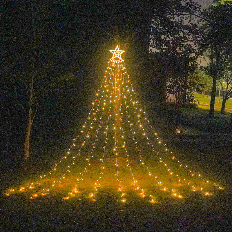 Star Top String Solar Lights with Hanging LED Light Strands