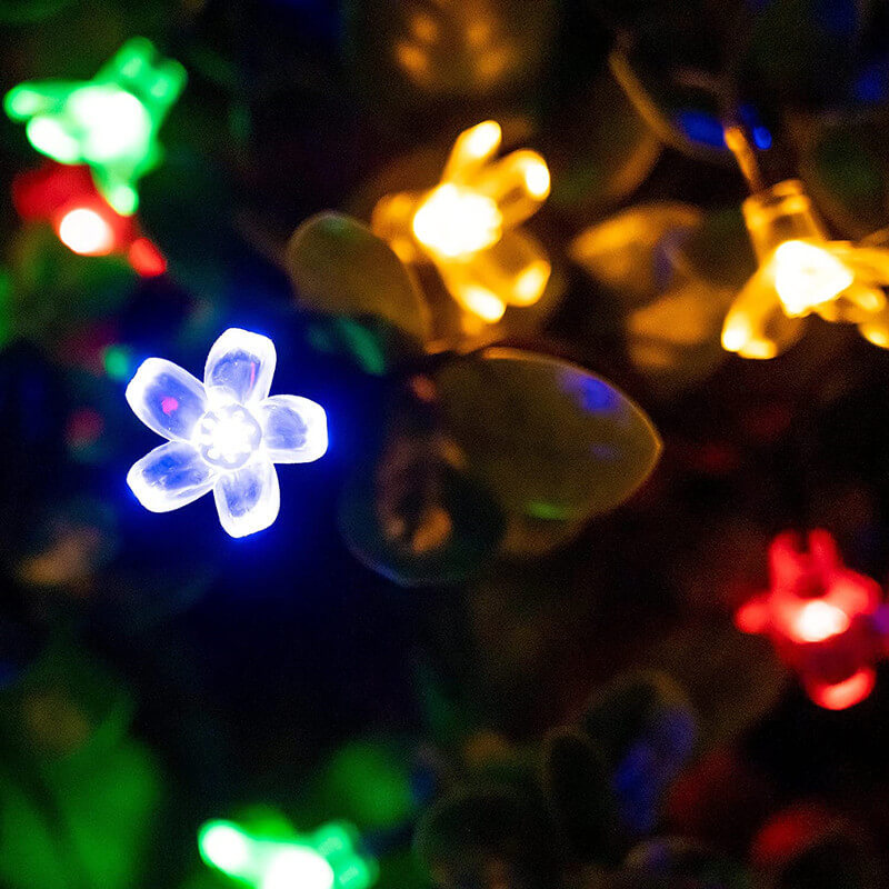 Solar Flower String Lights with Multicolour LED