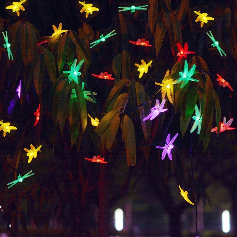 Dragonfly Solar String Lights with Multicolour LED