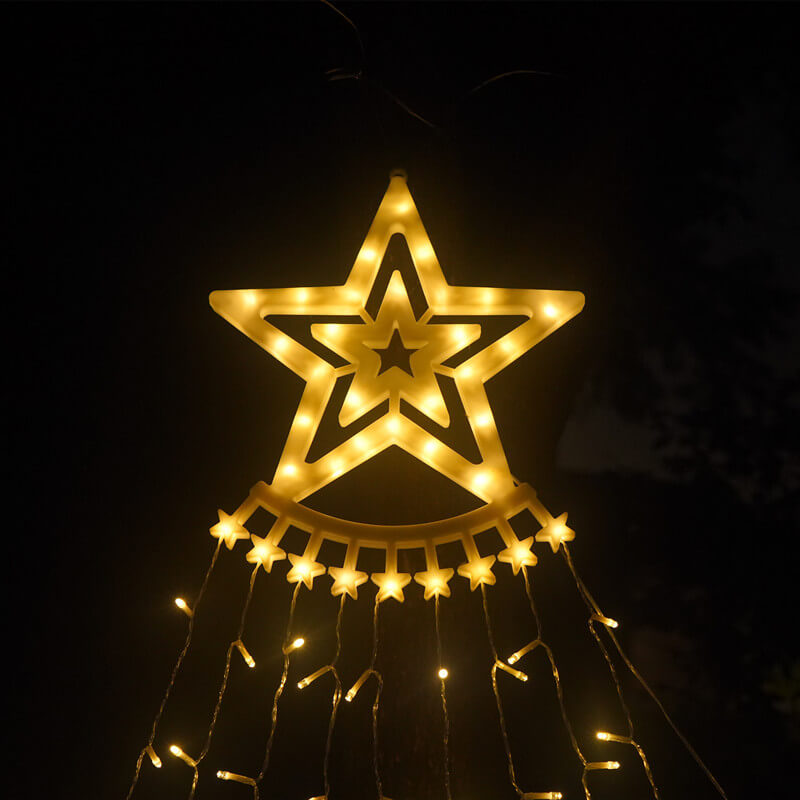 Star Top String Solar Lights with Hanging LED Light Strands