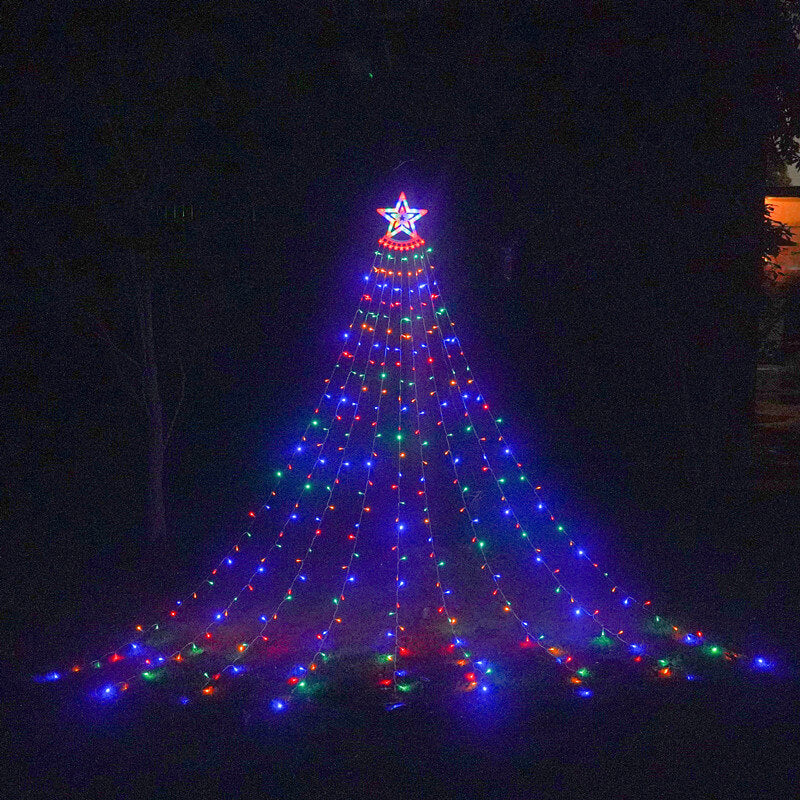 Star Top String Solar Lights with Hanging LED Light Strands