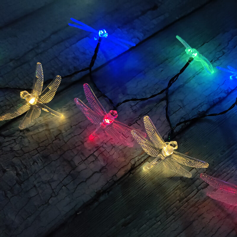 Dragonfly Solar String Lights with Multicolour LED