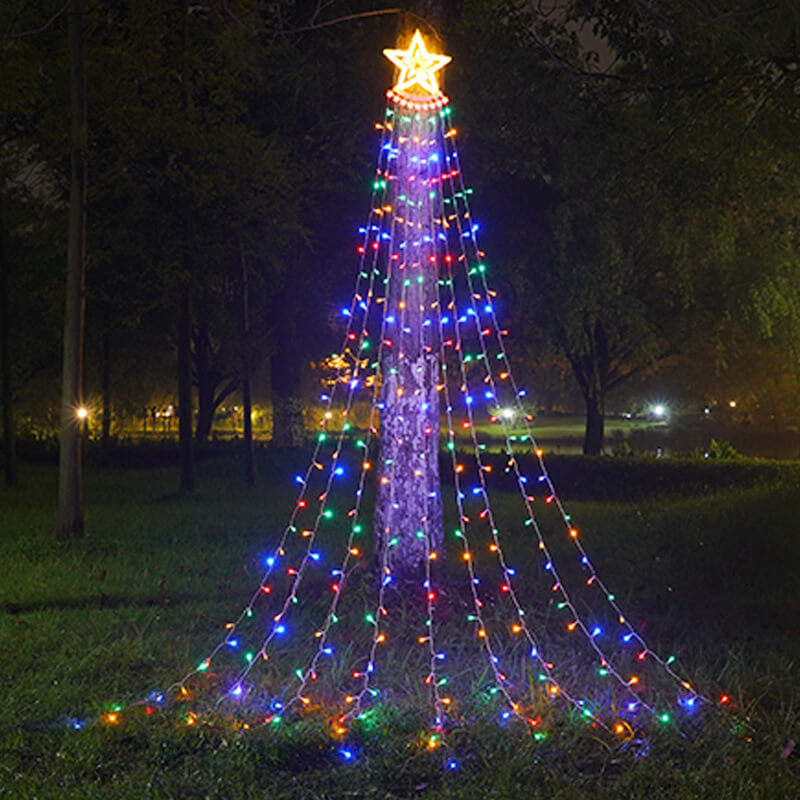 Star Top String Solar Lights with Hanging LED Light Strands