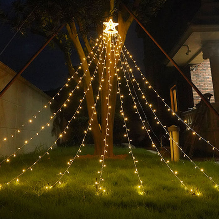 Star Top String Solar Lights with Hanging LED Light Strands