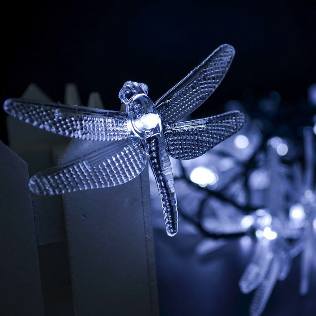 Dragonfly Solar String Lights with Multicolour LED