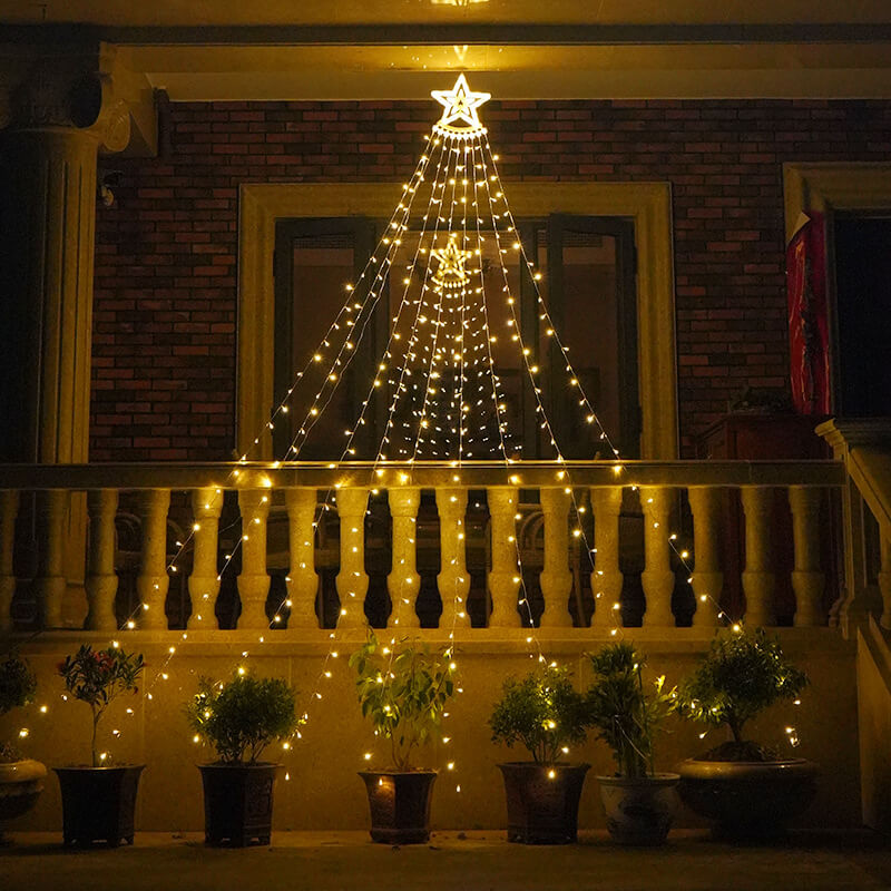 Star Top String Solar Lights with Hanging LED Light Strands
