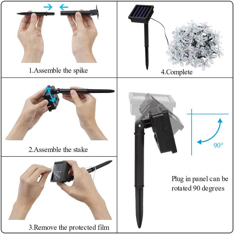 Solar Flower String Lights with Multicolour LED