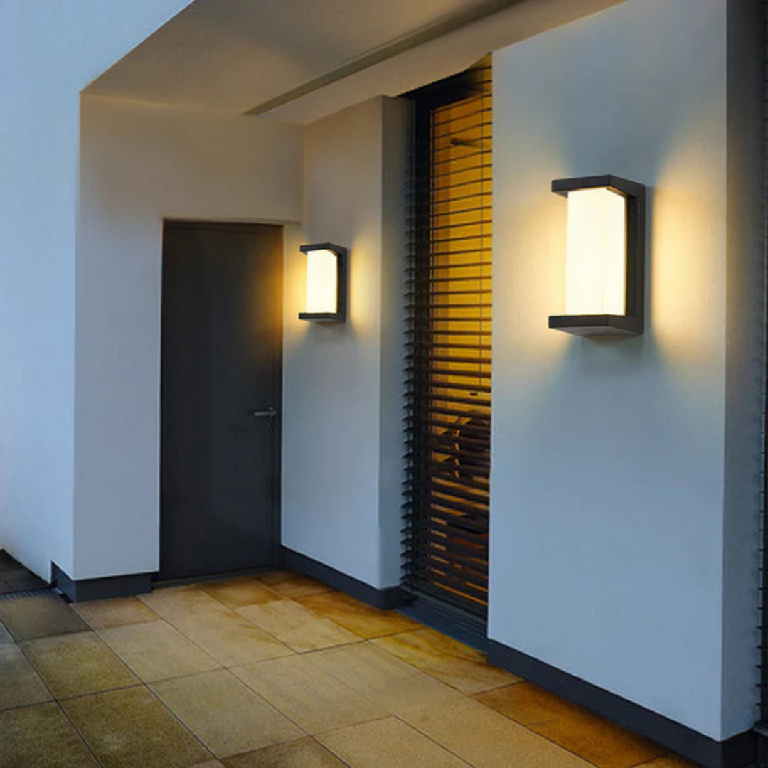 Outdoor Wall Light Black Wall Mounted With Motion Sensor