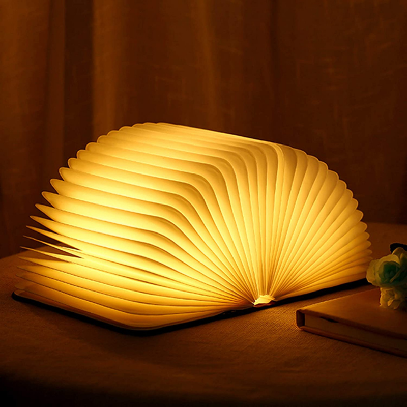 Folding Book LED Table Lamp with Warm Ambient Light