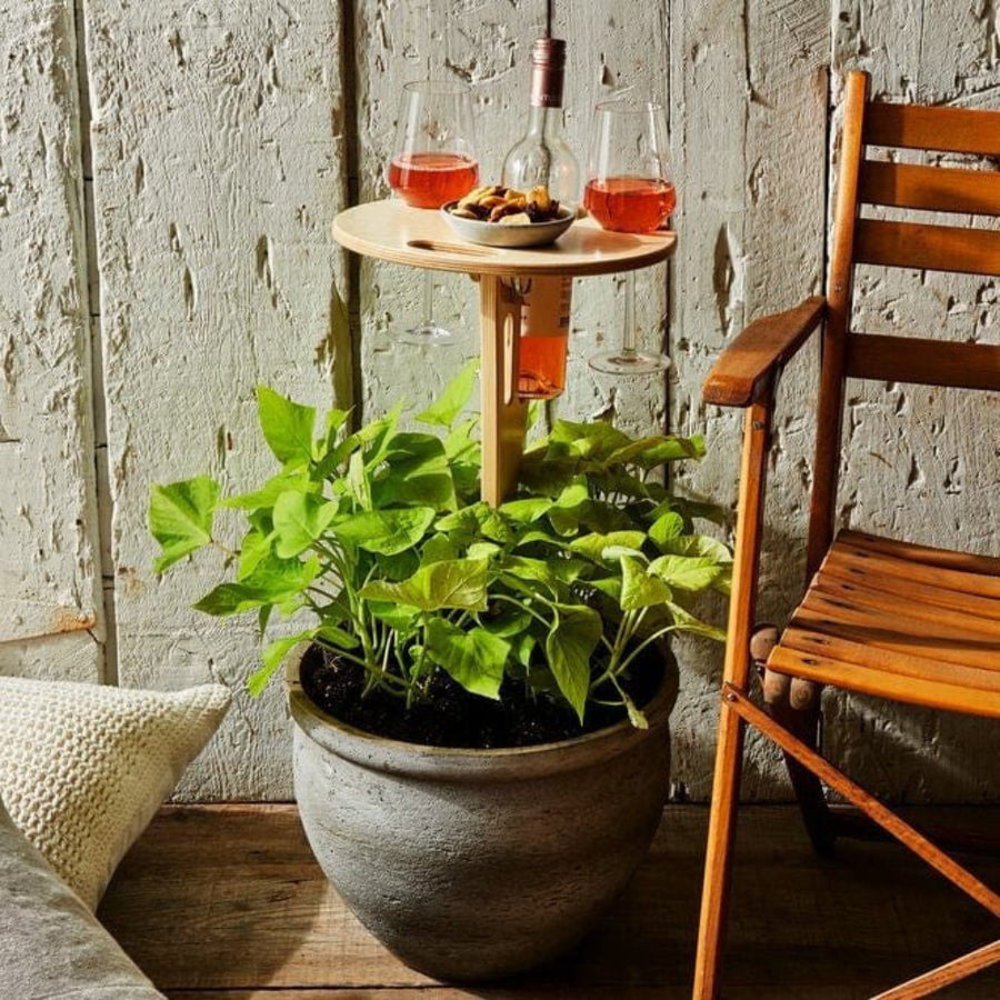 Foldable Picnic Wine Table Portable Outdoor Stand for Glasses & Bottle