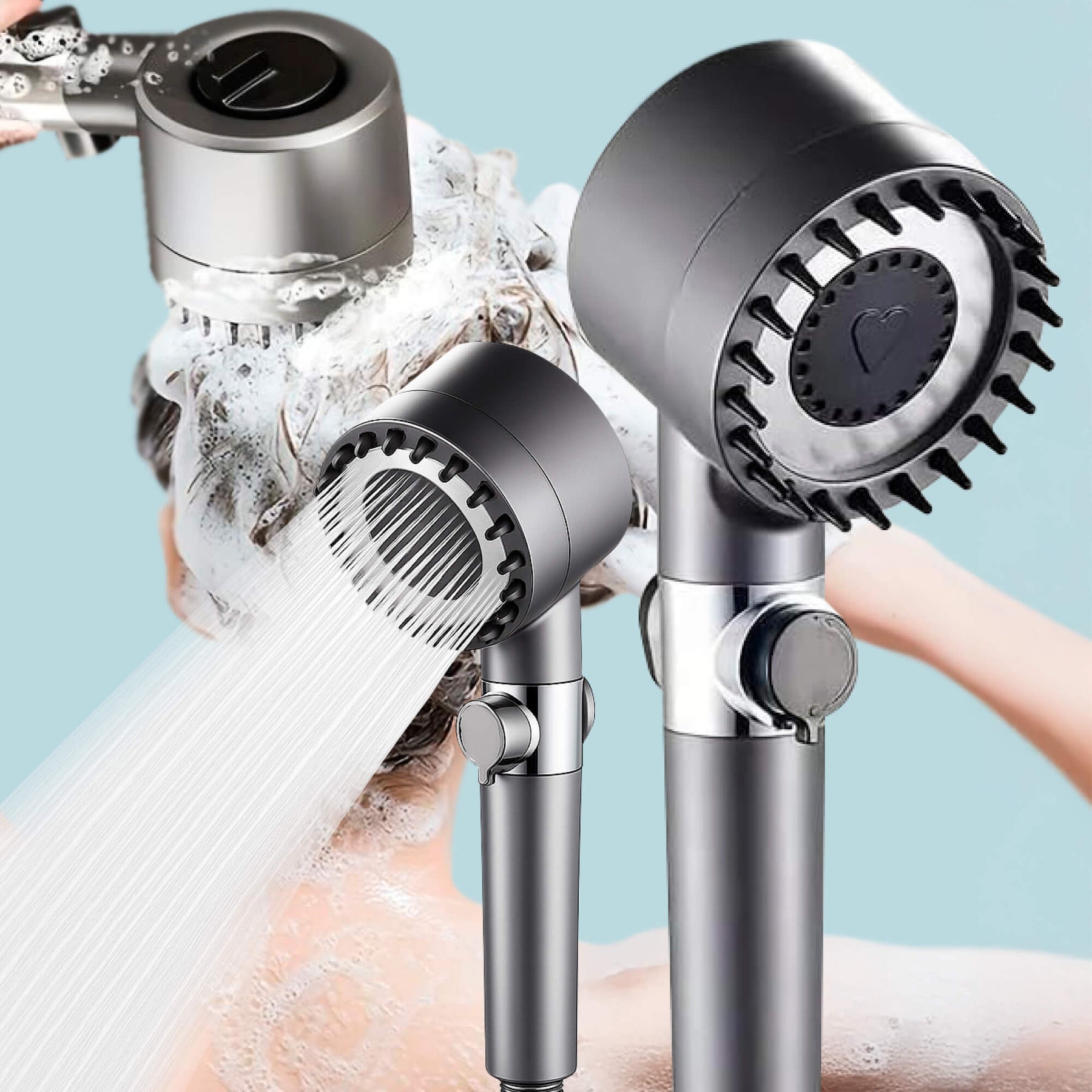 Turbo Boost Shower Head with 9‑Layer Filtration System