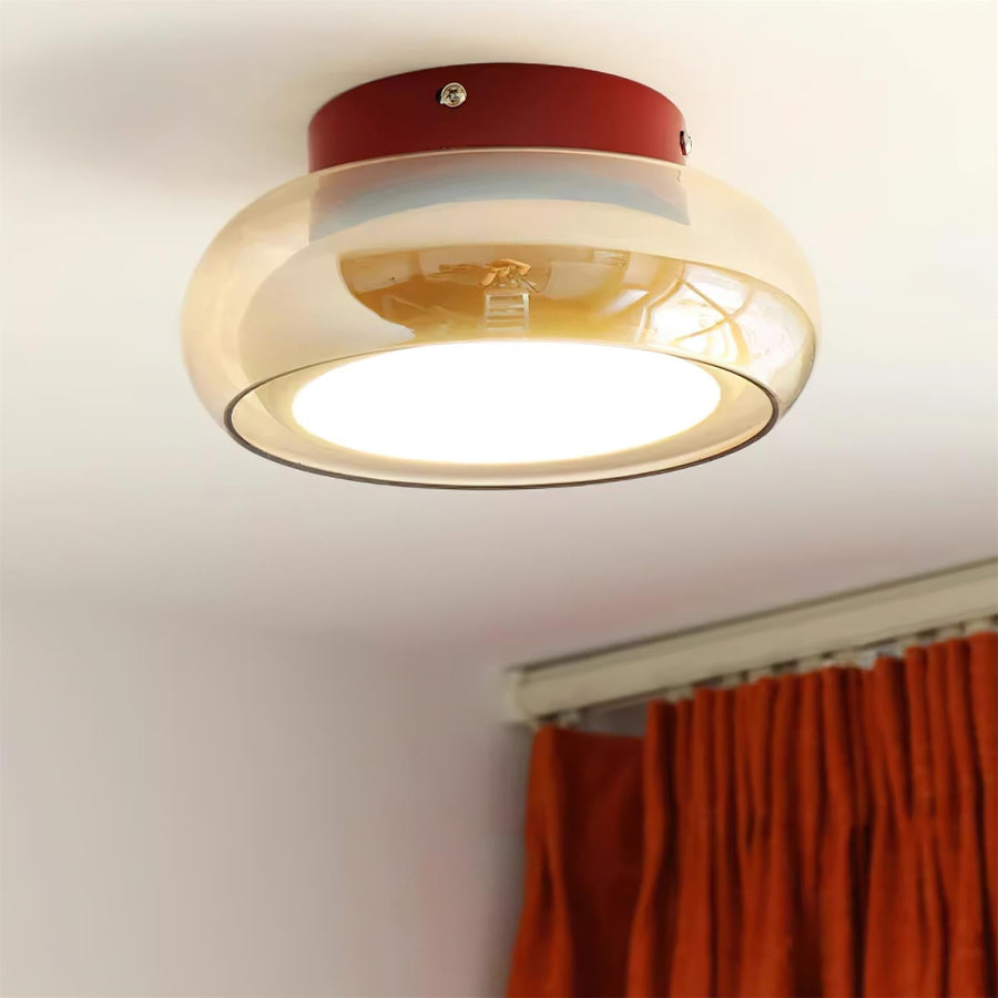 Retro Glass Flush Mount Ceiling Light Vintage Indoor Lamp