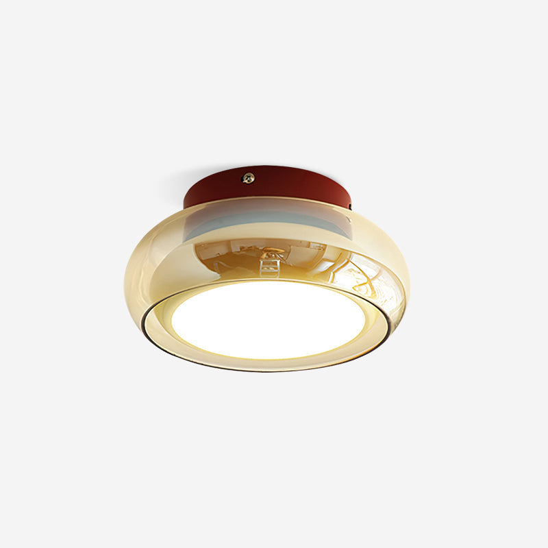 Retro Glass Flush Mount Ceiling Light Vintage Indoor Lamp