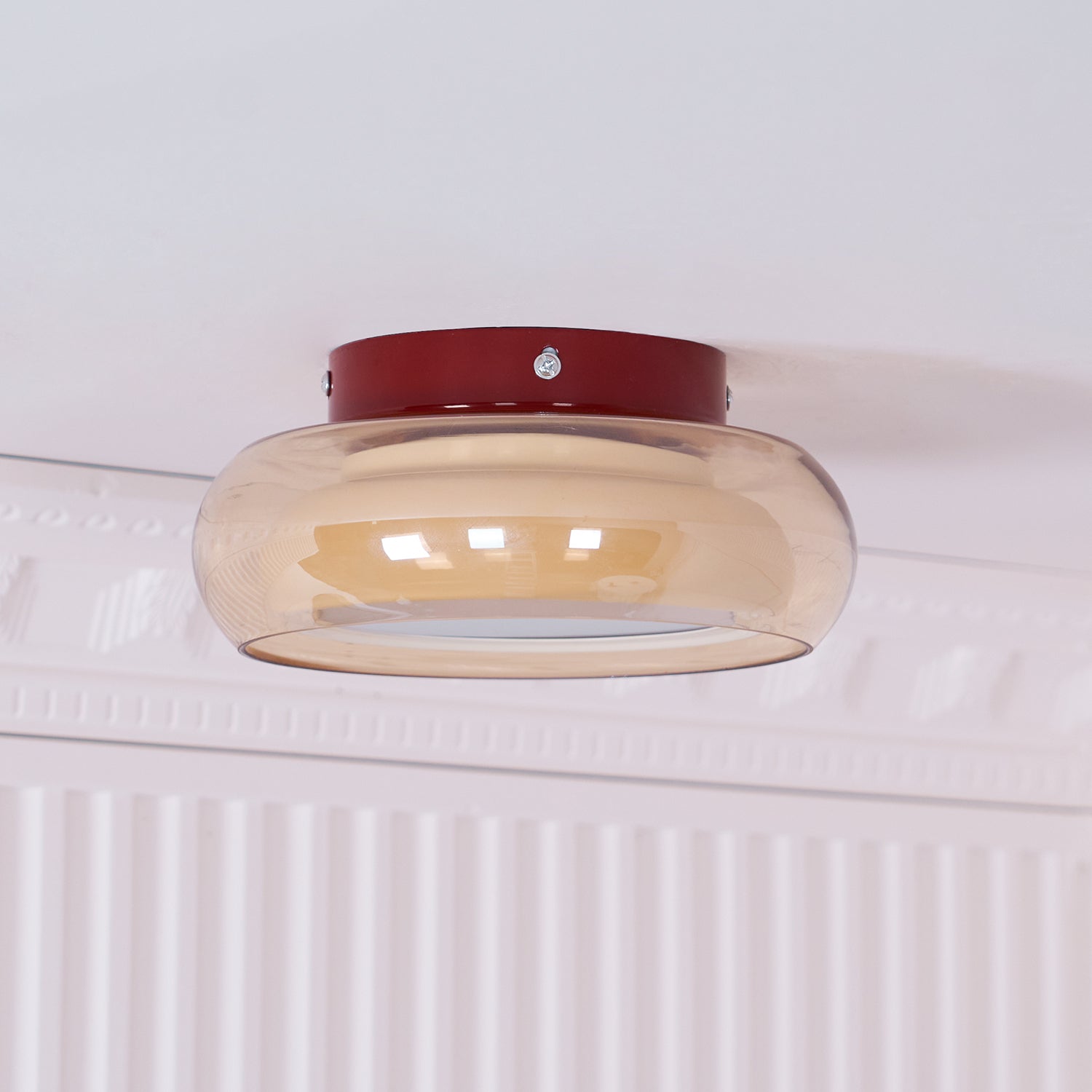 Retro Glass Flush Mount Ceiling Light Vintage Indoor Lamp