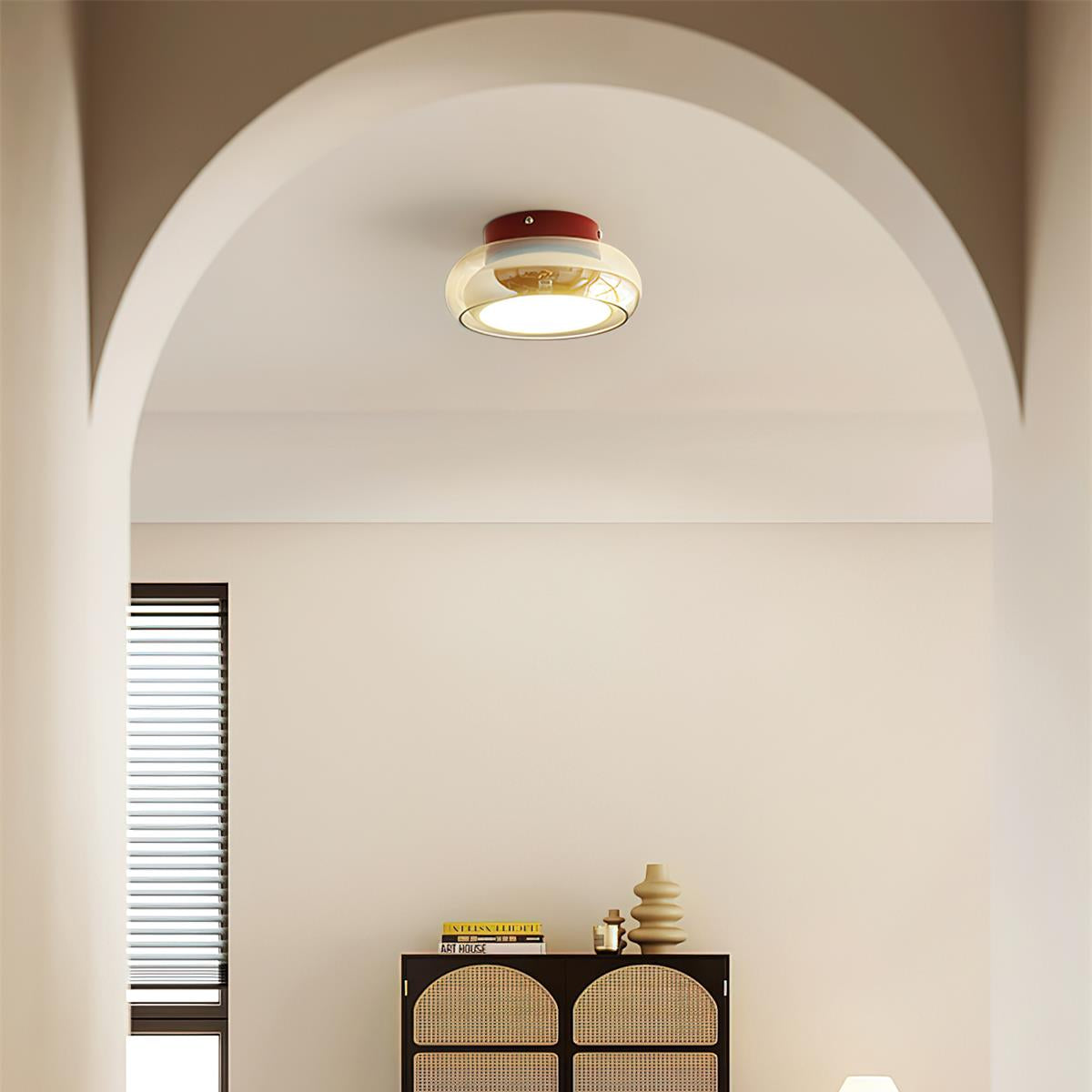 Retro Glass Flush Mount Ceiling Light Vintage Indoor Lamp
