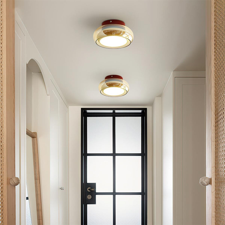 Retro Glass Flush Mount Ceiling Light Vintage Indoor Lamp