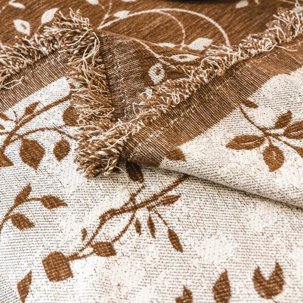 Rustic Blossom Ivory Floral Couch Cover
