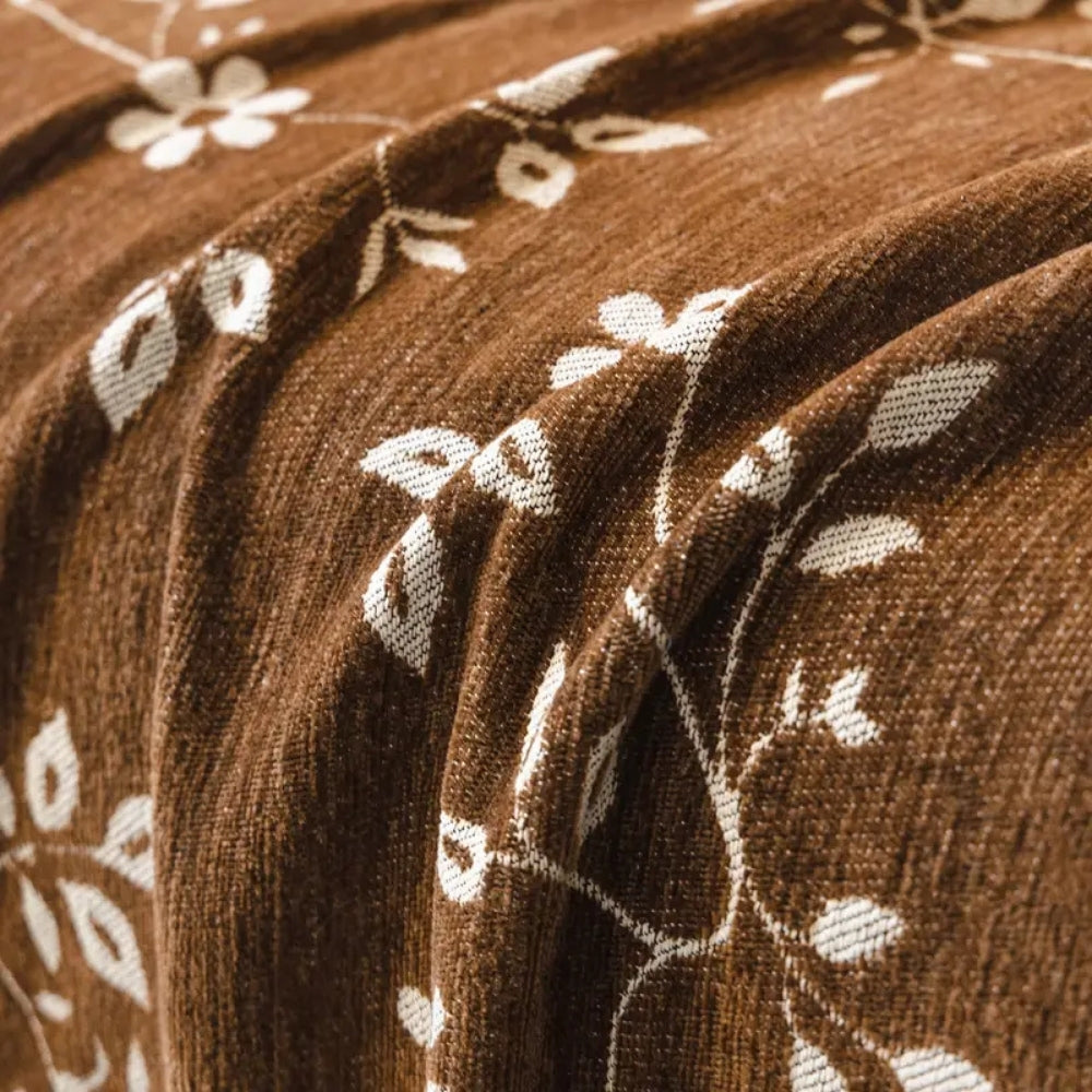 Rustic Blossom Ivory Floral Couch Cover