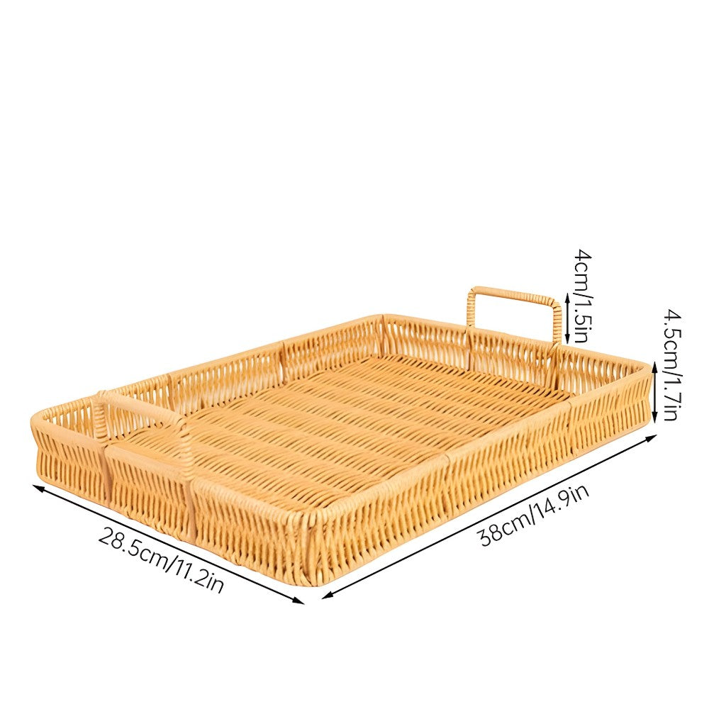 Rustic Weave Rattan Design Tray