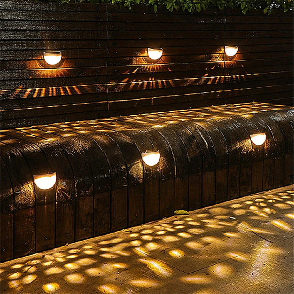 Solar Outdoor Wall Light Round Black With Patterned Light Effect