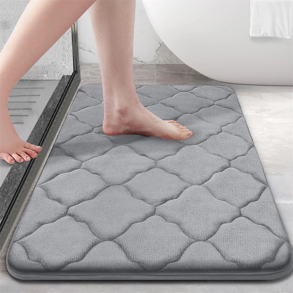 Memory Foam Bath Mat Non-Slip Absorbent Plush Microfiber Bathroom Rug
